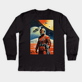 Soviet cosmonaut on mars Kids Long Sleeve T-Shirt